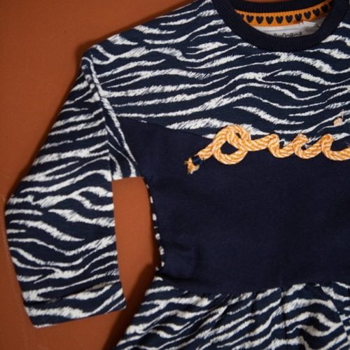 dirkje girls baby set dress zebra print with leggi