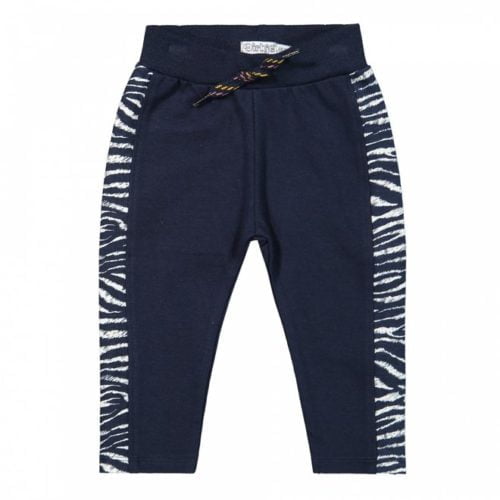 dirkje girls trousers dark blue with zebra print d