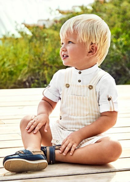 λινη baby αγορι id M σαλοπέτα λινη εκρού με ρίγες baby αγορι