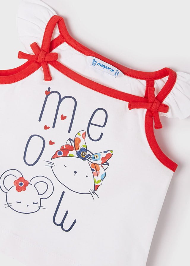 shorts pieces ecofriends baby girl id L σετ με σόρτς κόκκινο baby κοριτσι