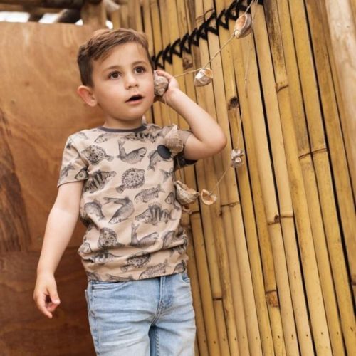 koko noko boys t shirt beige fish