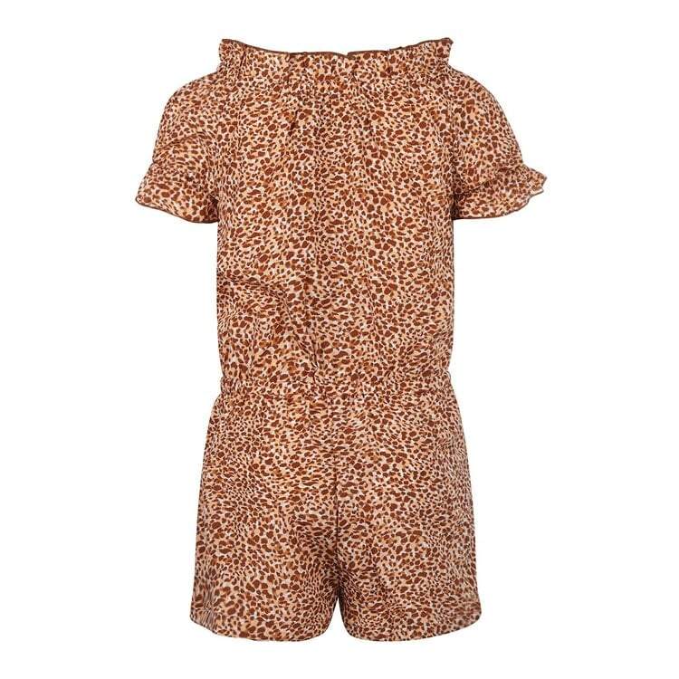 koko noko girls jumpsuit short brown panther koko noko girls jumpsuit short brown panther