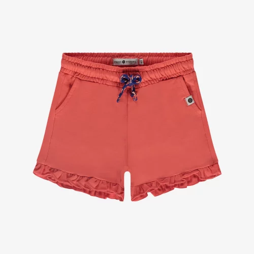 StainsandStoriesGirlsDrop SoftShortsRufflesGrapefruit BBE beetlesandbugs